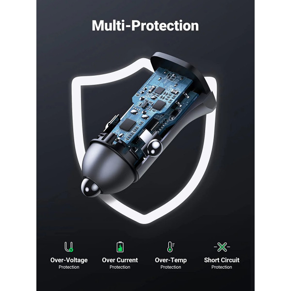 safe Ugreen A+C Dual-Port Car Charger - xprs